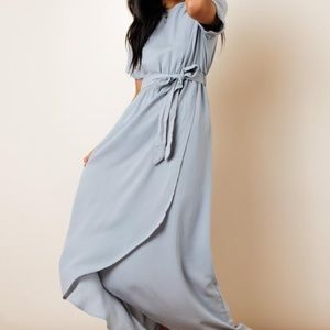 Bohme Light Blue Short Sleeve Maxi Dress. Size Sm